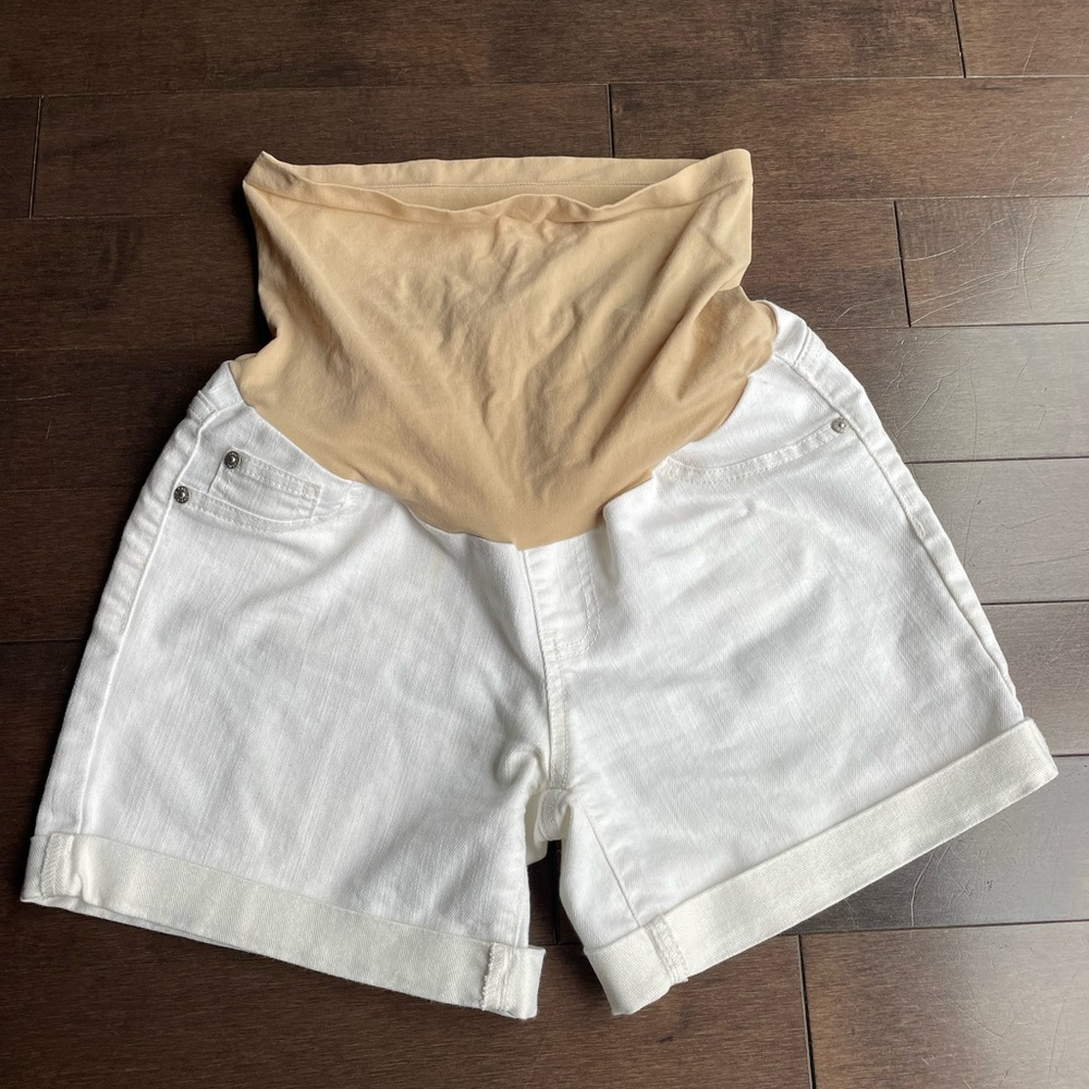Maternity white  shorts Indigo blue